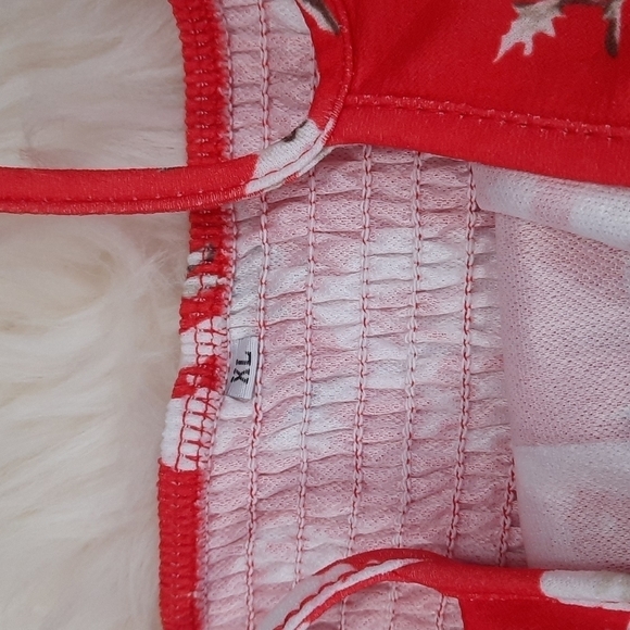 Boutique Red Floral Button Front Summer Dress - Picture 5 of 6